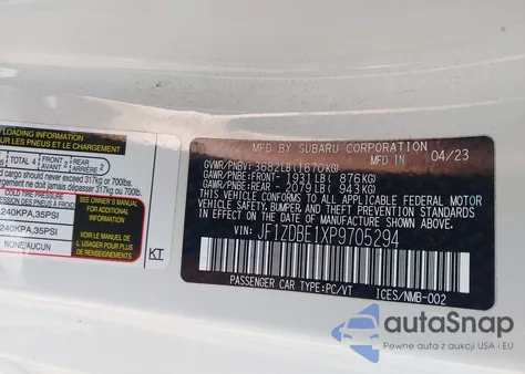 2023 Subaru Brz Limited из США, поврежденный, VIN JF1ZDBE1XP9705294